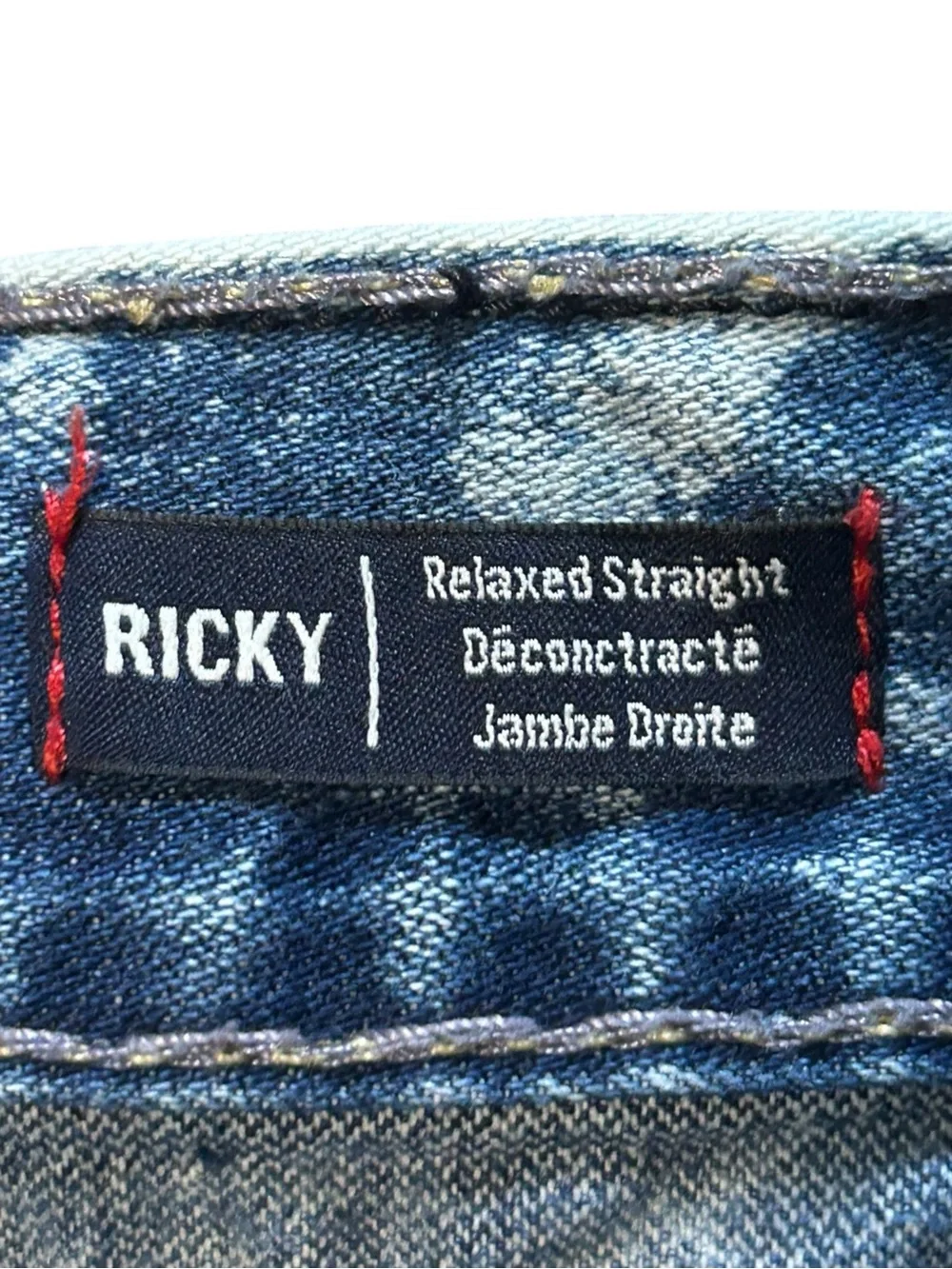 True Religion Ricky Super T White Tide Acid Wash Distressed Jeans Size 42
